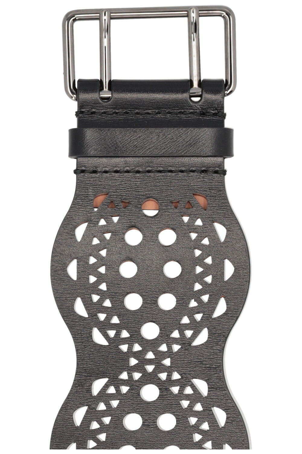 ALAÏA Laser Cut Waist Belt Leather Black