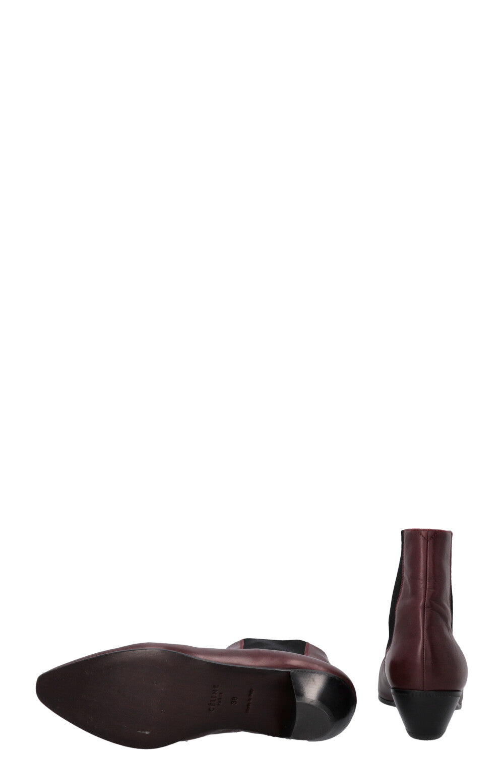 CÉLINE John Ankle Boots Bordeaux