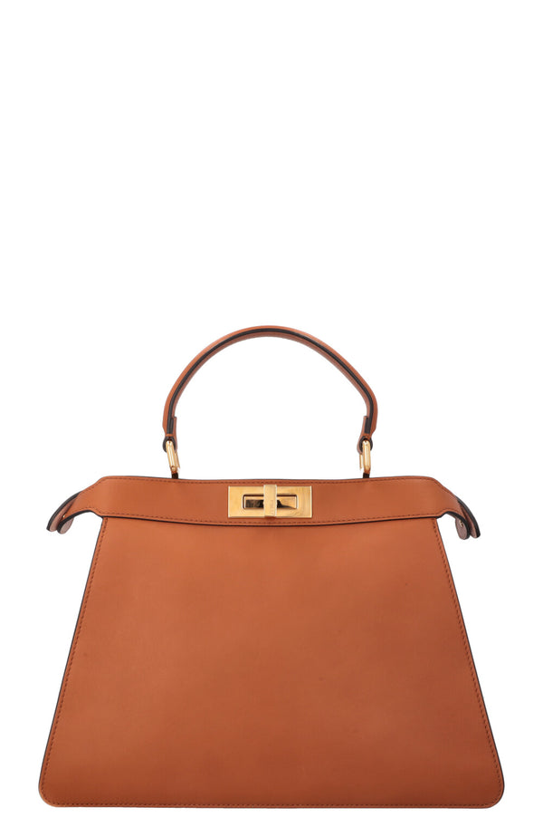 FENDI Peekabo Iseeu Medium Leather Cognac