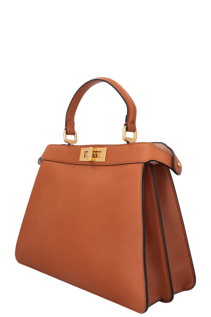 FENDI Peekabo Iseeu Medium Leather Cognac