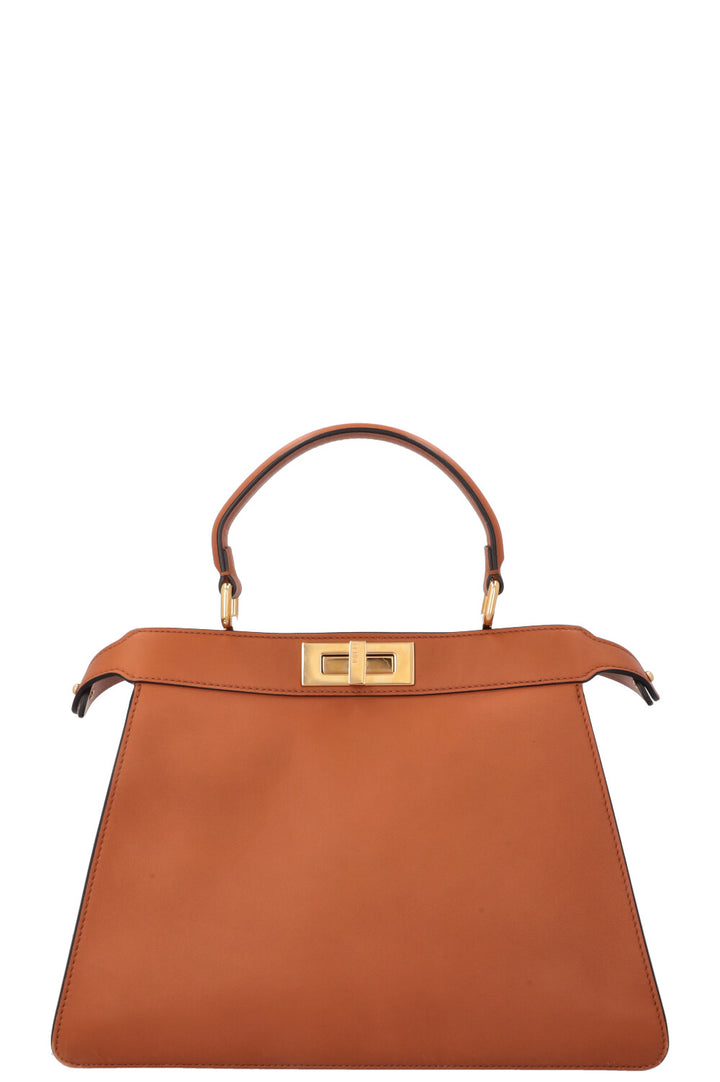 FENDI Peekabo Iseeu Medium Leather Cognac