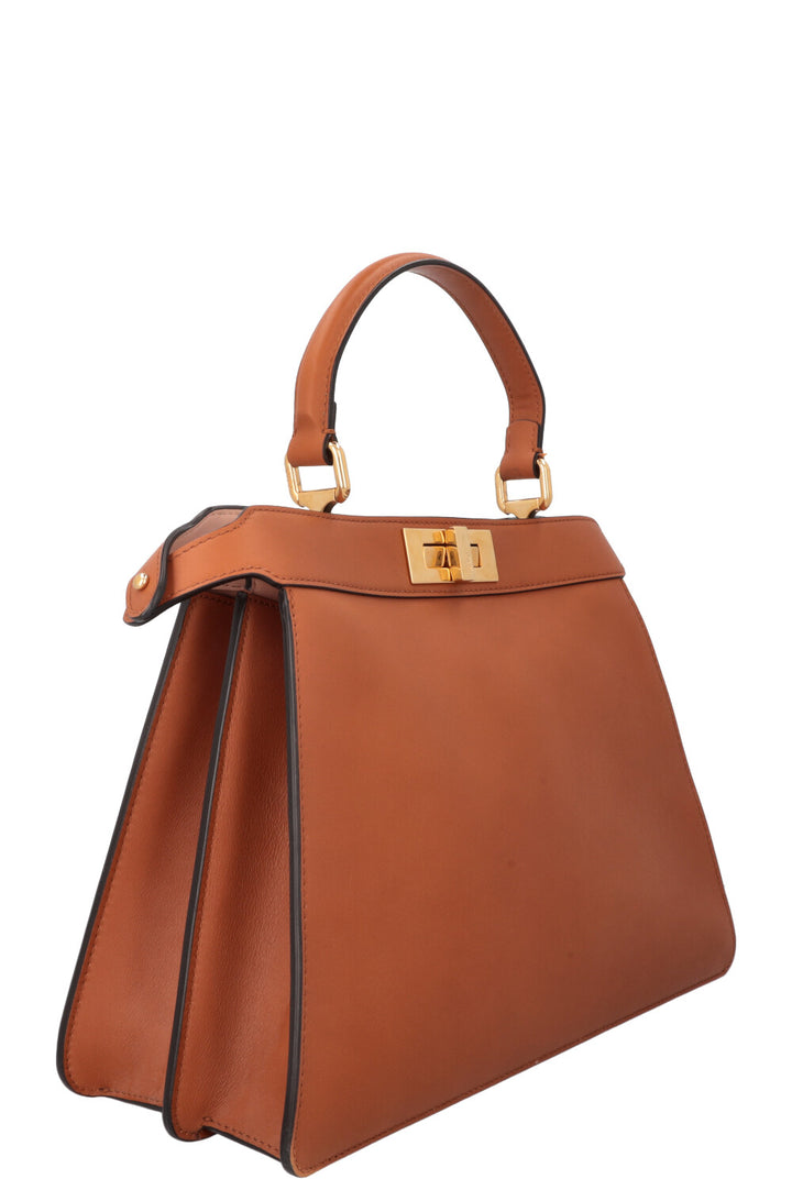 FENDI Peekabo Iseeu Medium Leather Cognac