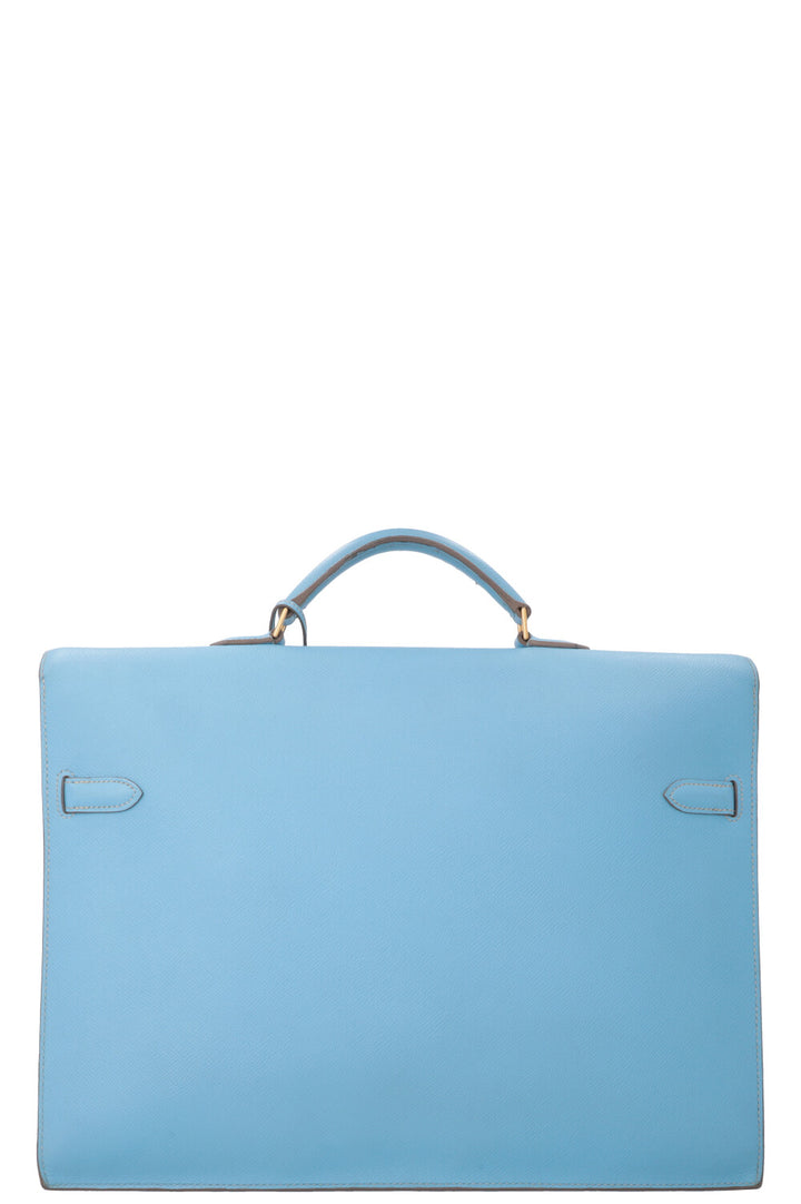 HERMÈS Kelly Depeches 38 Briefcase Blue Epsom
