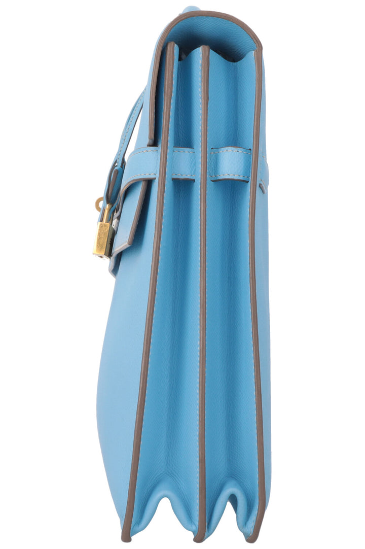 HERMÈS Kelly Depeches 38 Briefcase Blue Epsom