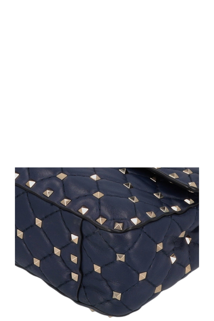 VALENTINO Medium Rockstud Spike Crossbody Bag Navy