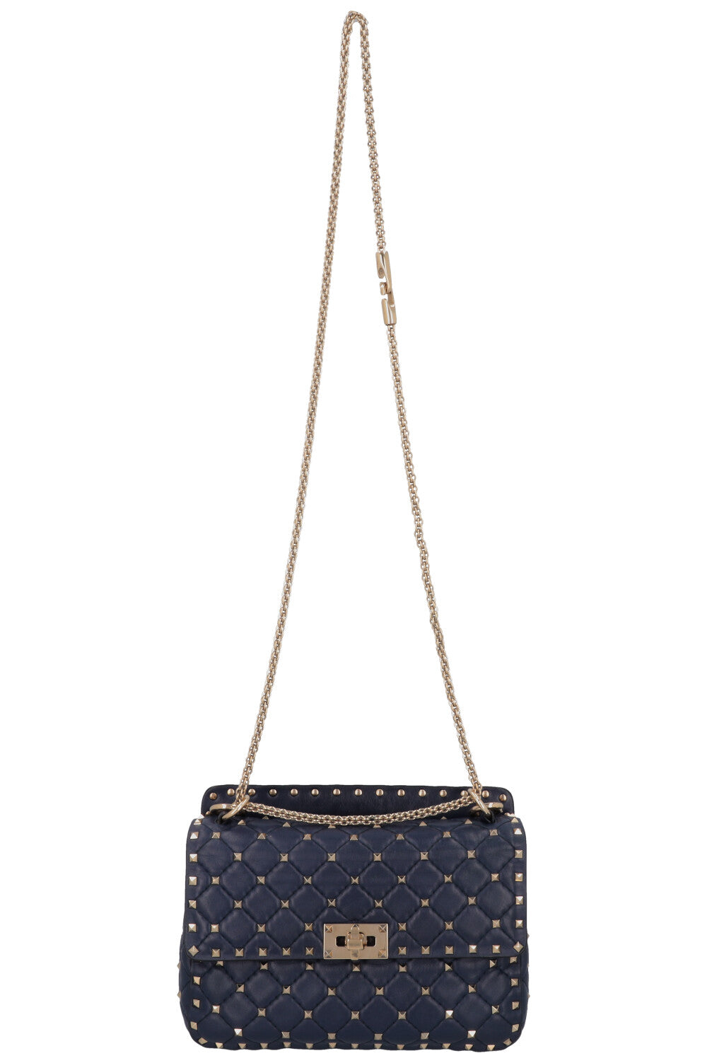 VALENTINO Medium Rockstud Spike Crossbody Bag Navy