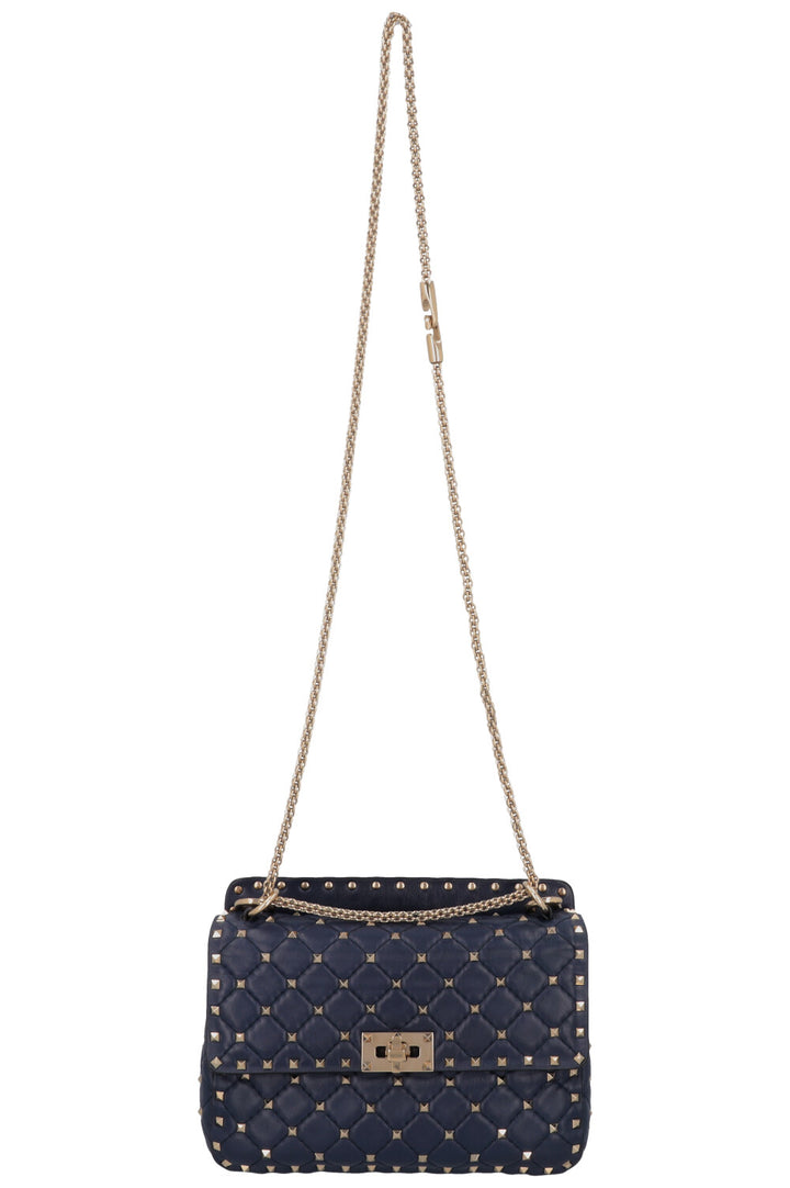 VALENTINO Medium Rockstud Spike Crossbody Bag Navy