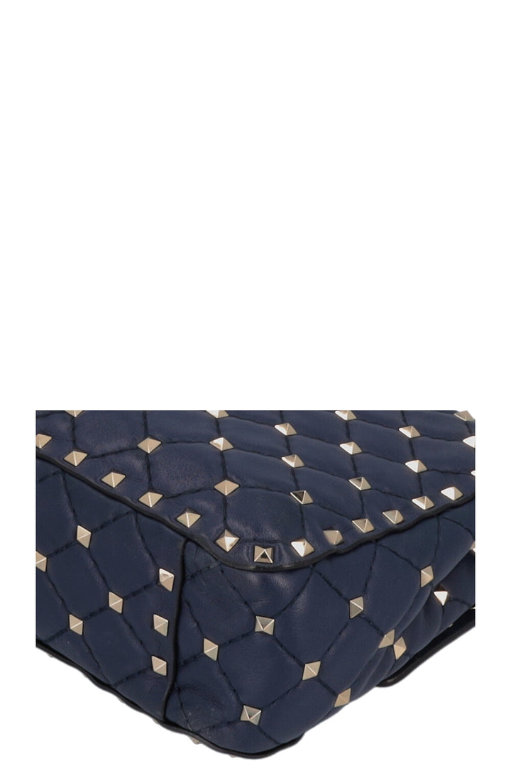 VALENTINO Medium Rockstud Spike Crossbody Bag Navy