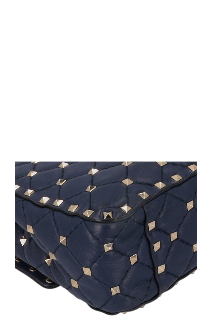 VALENTINO Medium Rockstud Spike Crossbody Bag Navy