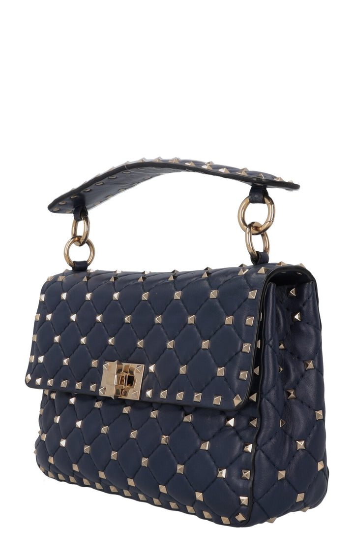VALENTINO Medium Rockstud Spike Crossbody Bag Navy
