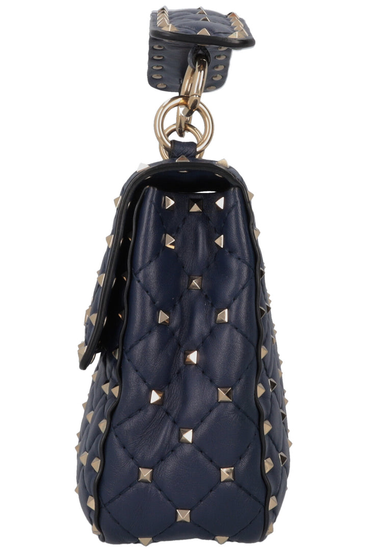 VALENTINO Medium Rockstud Spike Crossbody Bag Navy