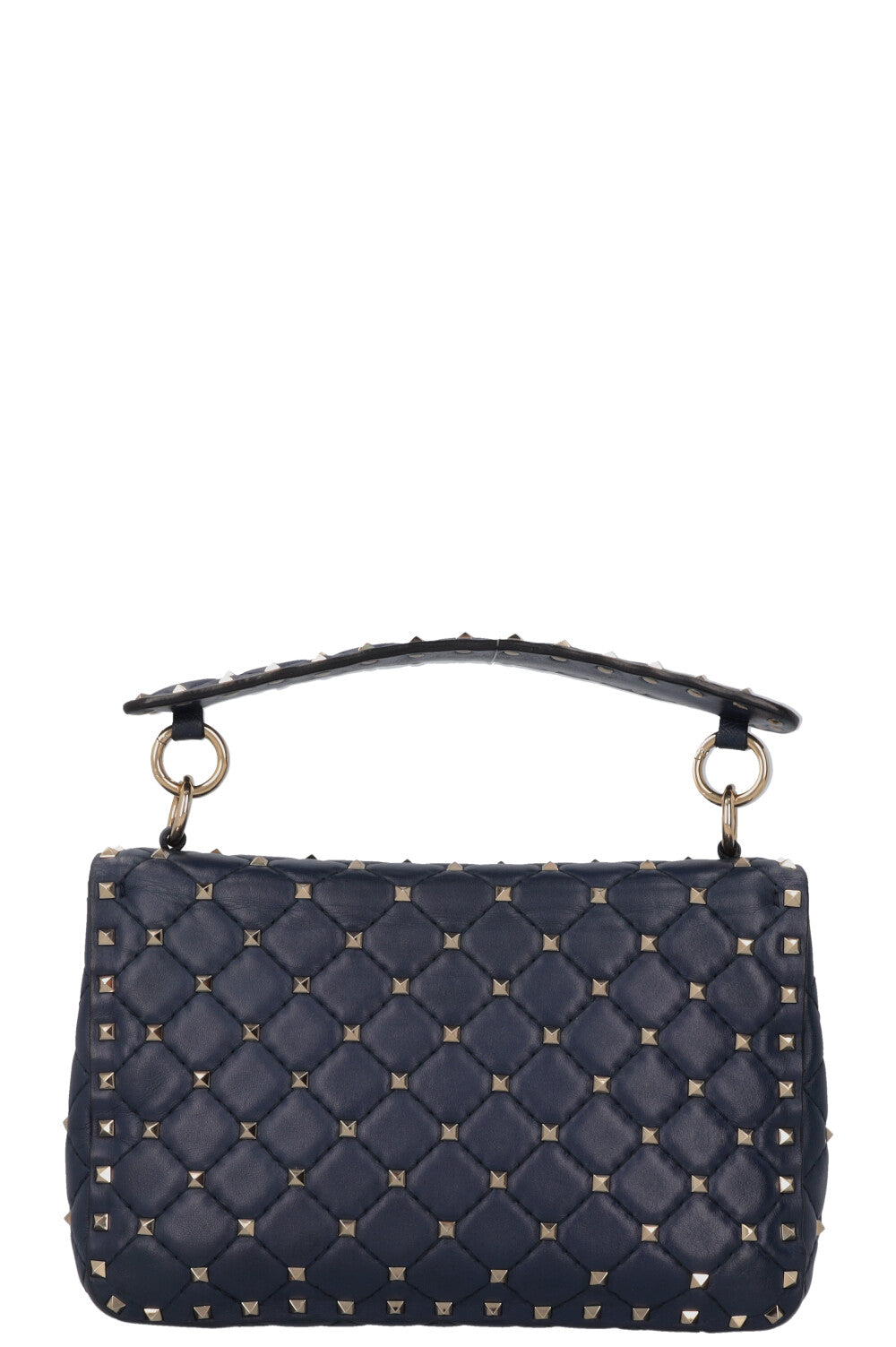 VALENTINO Medium Rockstud Spike Crossbody Bag Navy