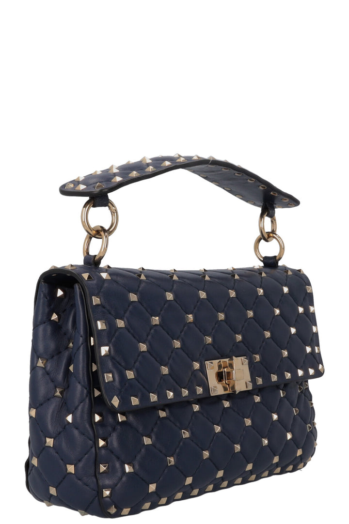 VALENTINO Medium Rockstud Spike Crossbody Bag Navy