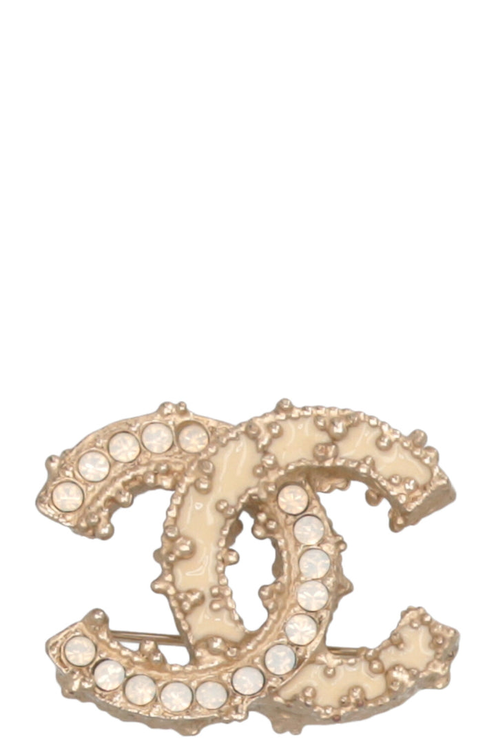 CHANEL 2012 CC Brooch White