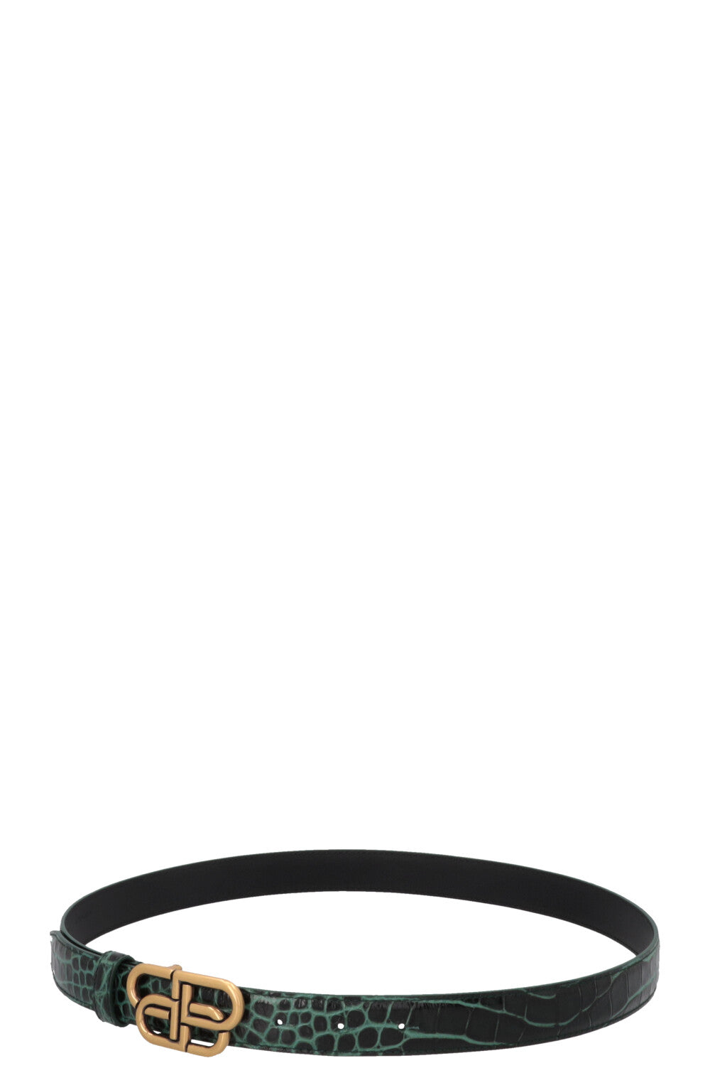 Ceinture BALENCIAGA BB Croco Verte