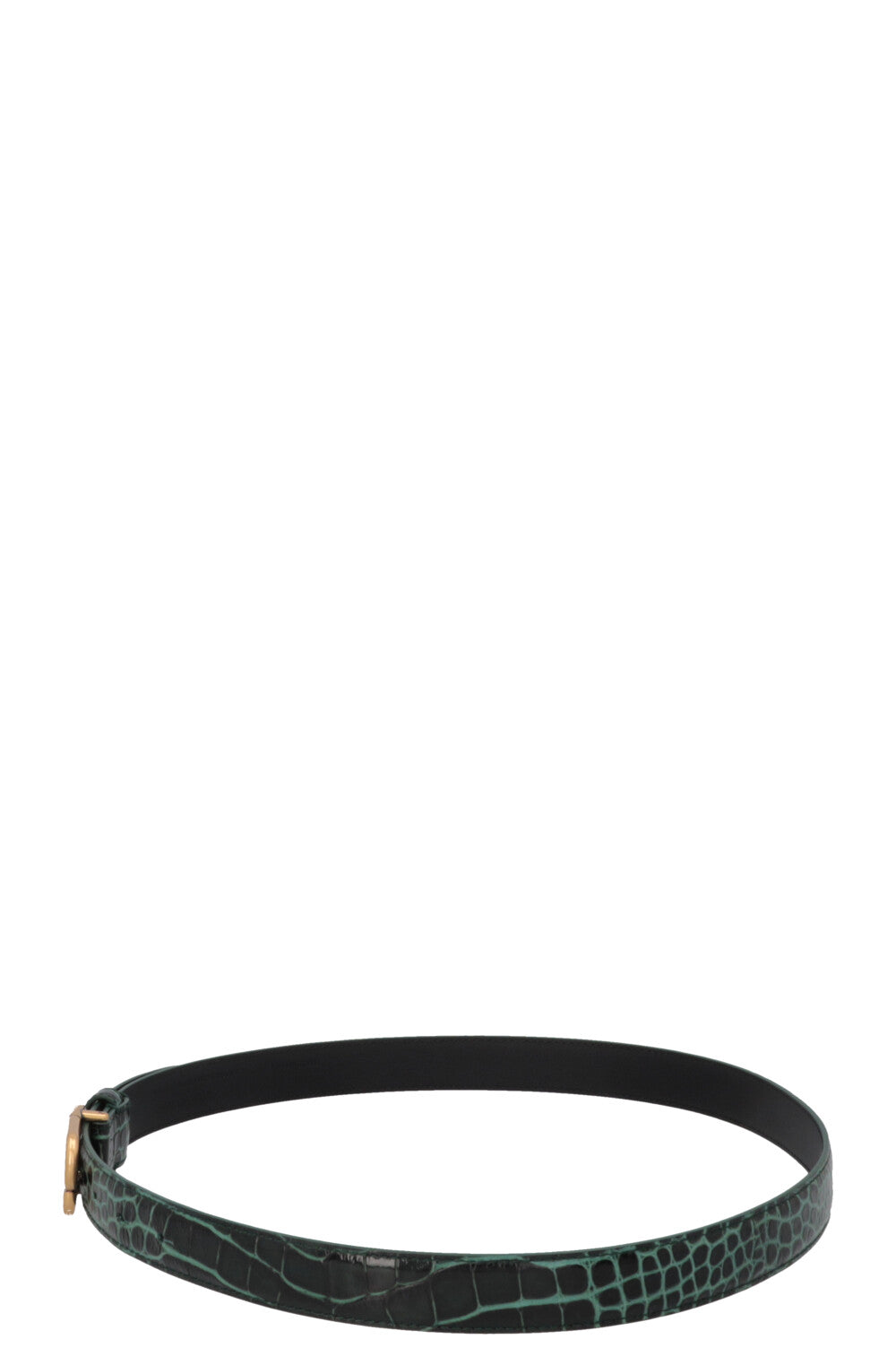 Ceinture BALENCIAGA BB Croco Verte