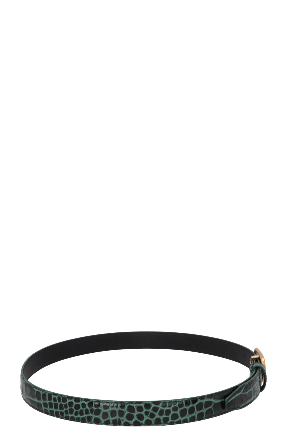 Ceinture BALENCIAGA BB Croco Verte