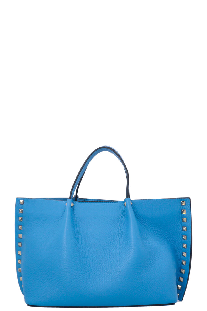 VALENTINO Small Rockstud Tote Bag Blue