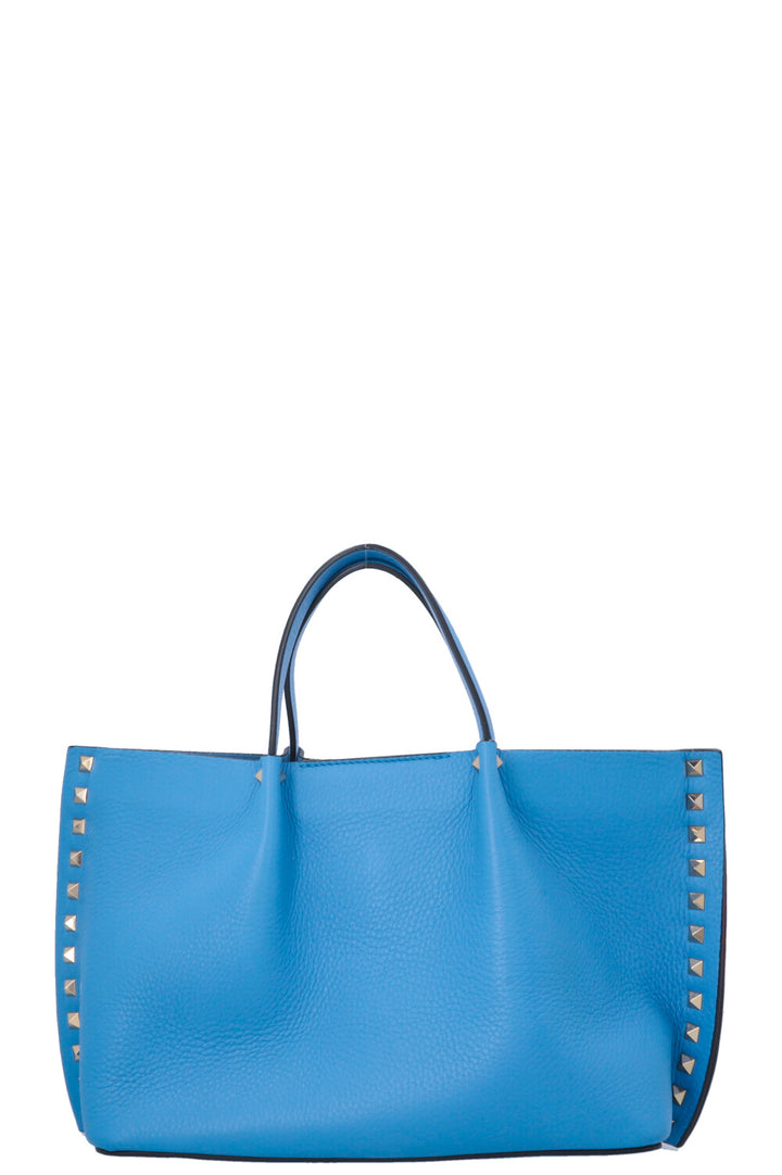 VALENTINO Small Rockstud Tote Bag Blue