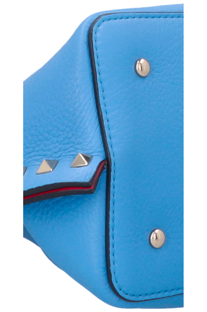 VALENTINO Small Rockstud Tote Bag Blue