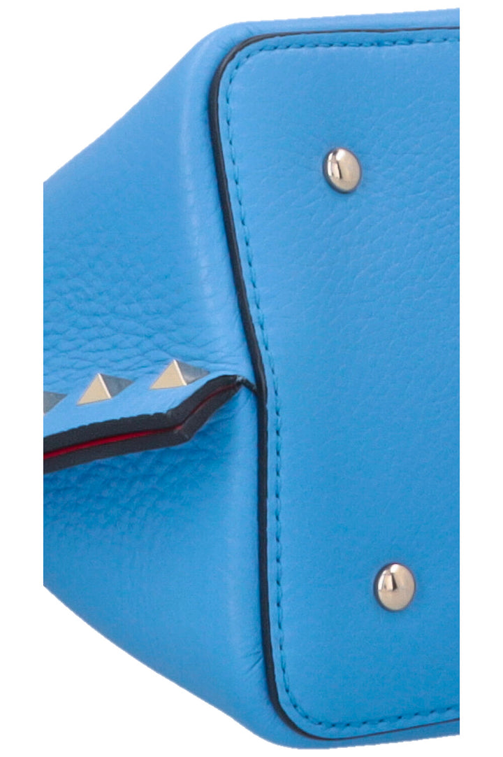 VALENTINO Small Rockstud Tote Bag Blue