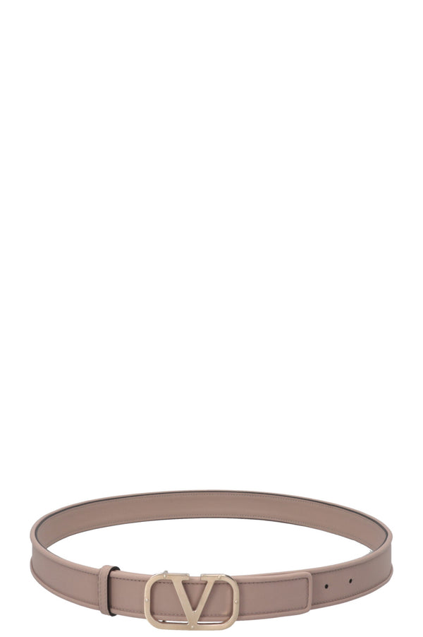 VALENTINO Studded VLogo Belt Nude