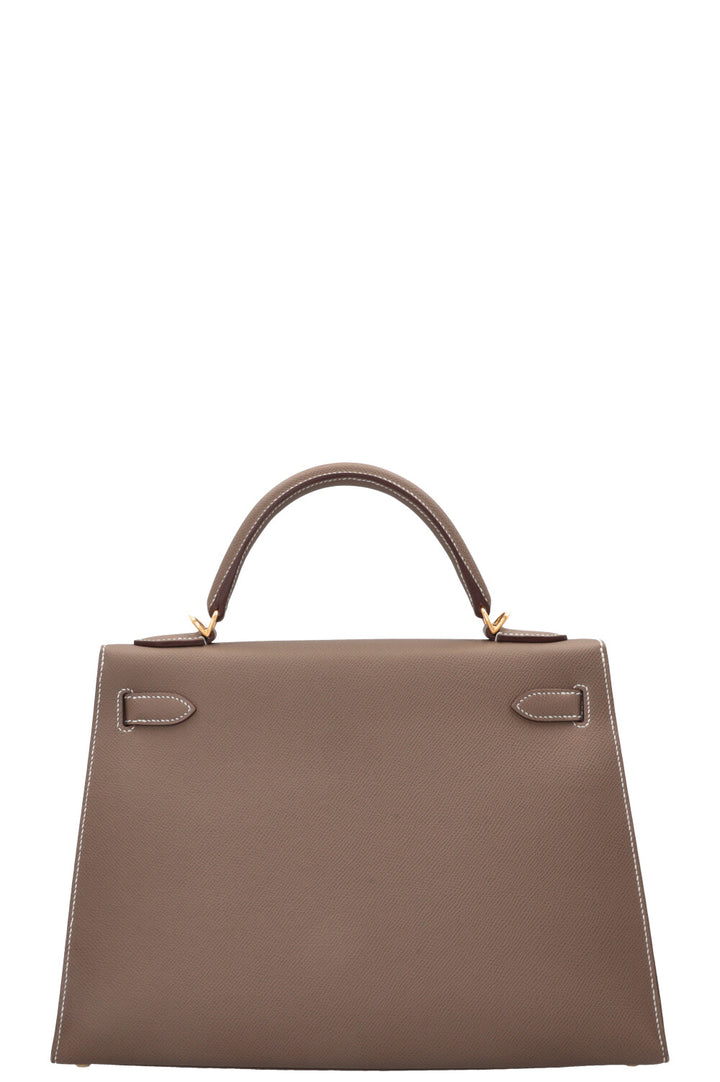 HERMÈS Kelly 32 Sellier Epsom Étoupe