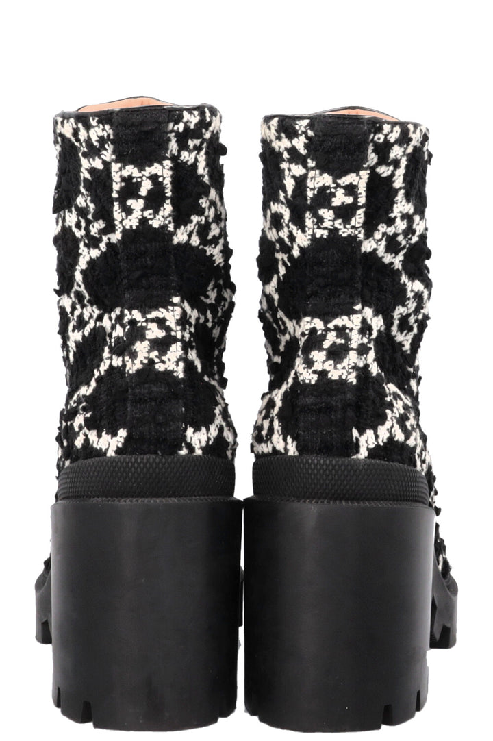 GUCCI GG Tweed Ankle Boots Black
