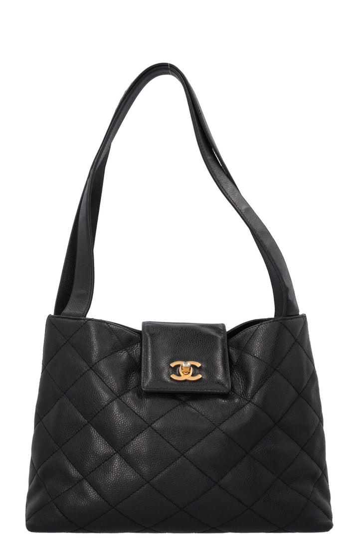 CHANEL CC Handbag Caviar Black