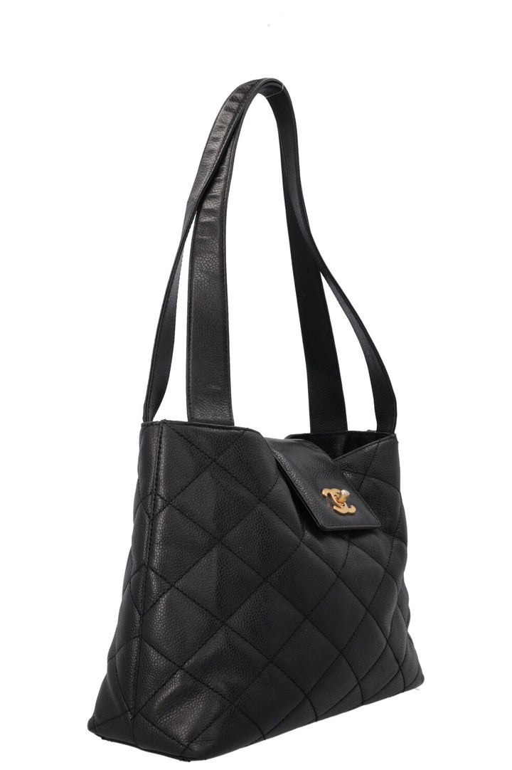 CHANEL CC Handbag Caviar Black