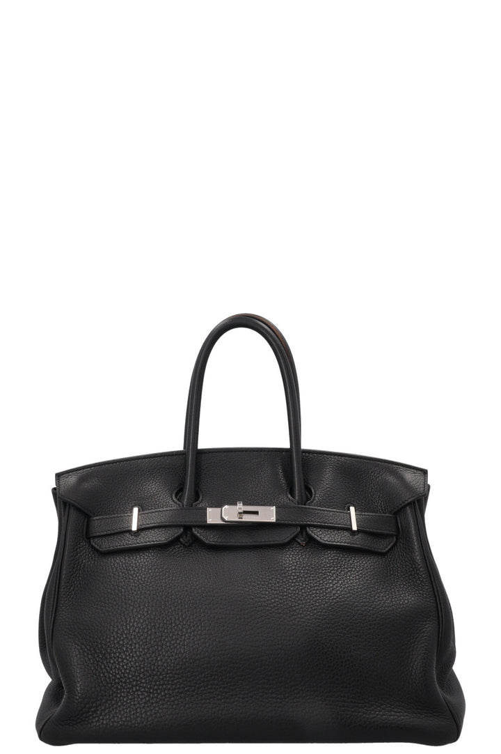 HERMÈS Birkin 35 Retourne Clemence Noir Palladium