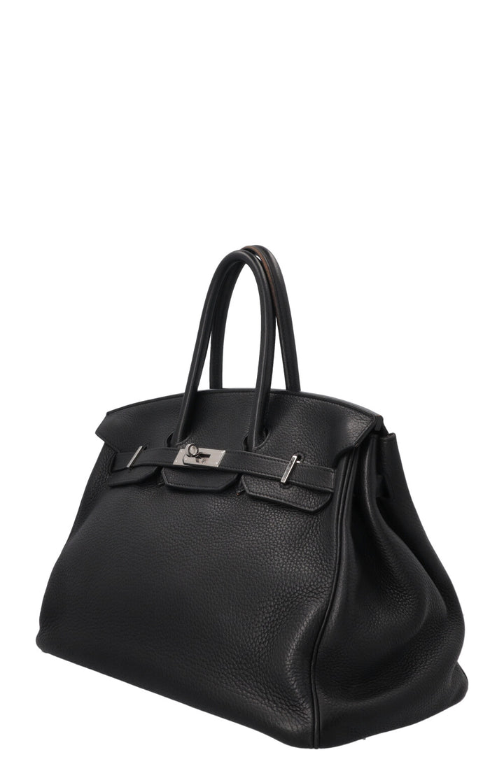 HERMÈS Birkin 35 Retourne Clemence Noir Palladium