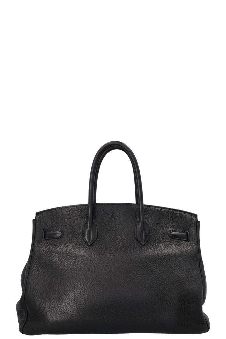 HERMÈS Birkin 35 Retourne Clemence Noir Palladium