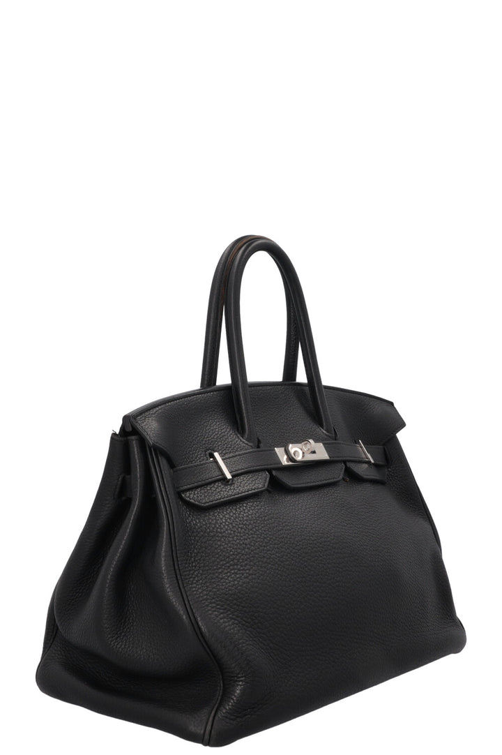 HERMÈS Birkin 35 Retourne Clemence Noir Palladium