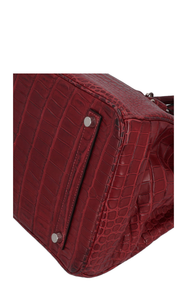HERMÈS Birkin 35 Crocodile Porosus Matte Rouge H