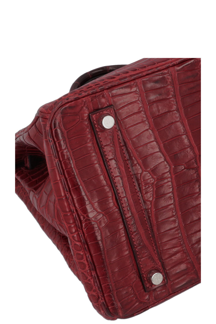 HERMÈS Birkin 35 Crocodile Porosus Matte Rouge H
