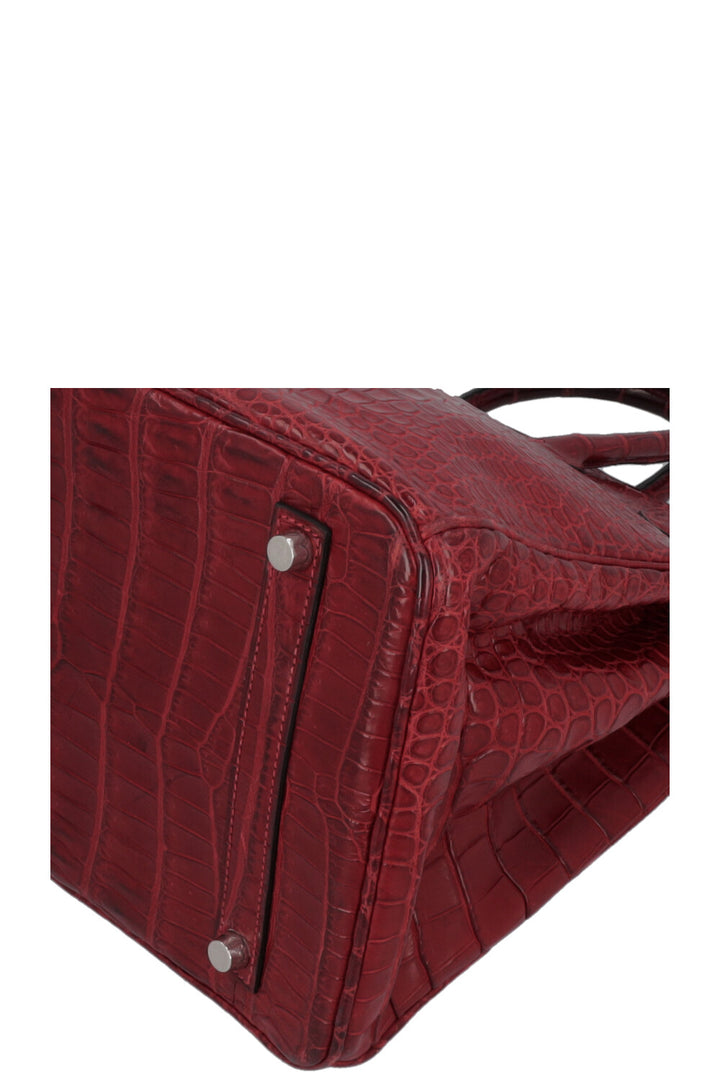 HERMÈS Birkin 35 Crocodile Porosus Matte Rouge H