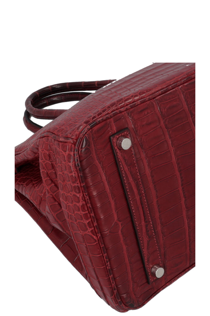 HERMÈS Birkin 35 Crocodile Porosus Matte Rouge H