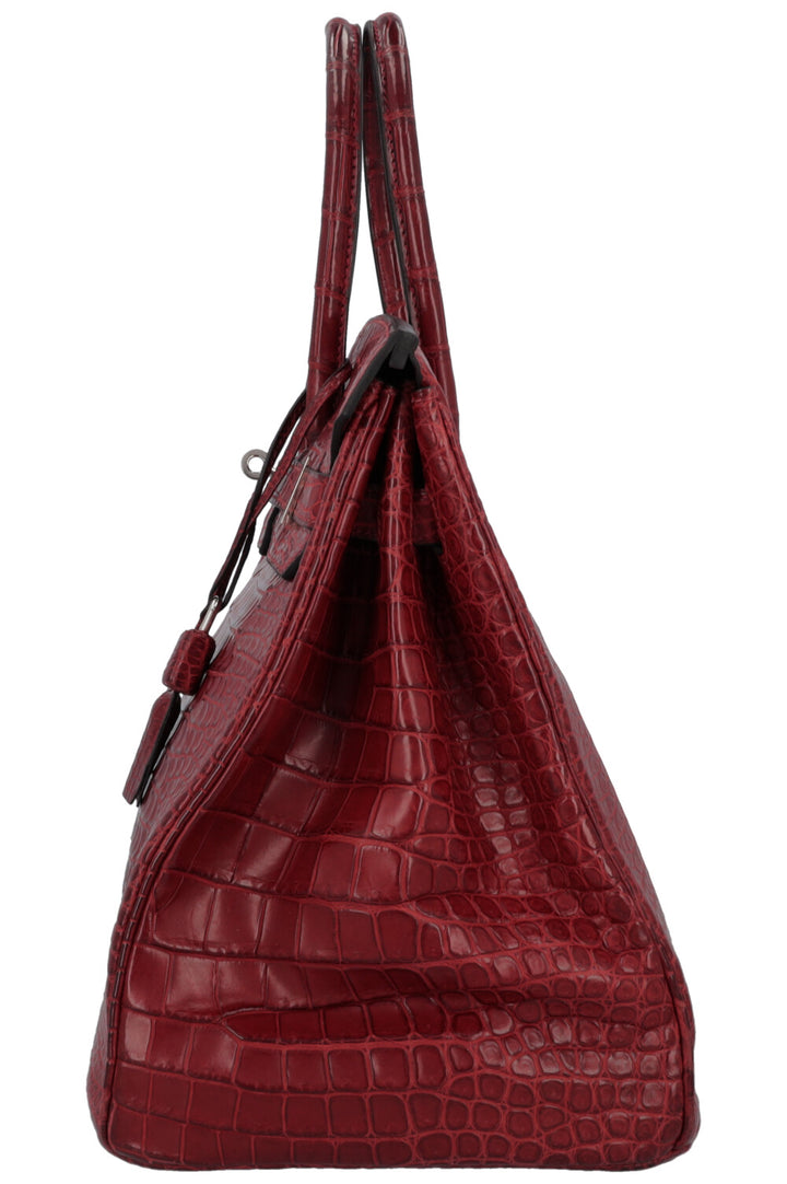 HERMÈS Birkin 35 Crocodile Porosus Matte Rouge H