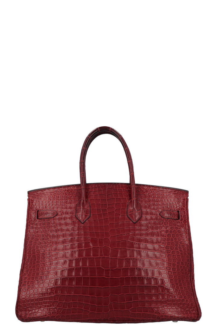 HERMÈS Birkin 35 Crocodile Porosus Matte Rouge H