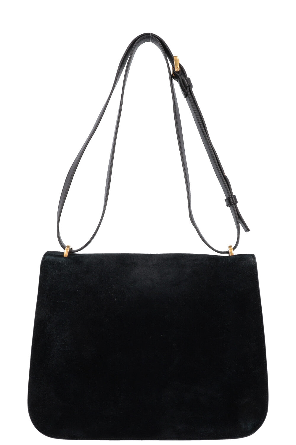 SAINT LAURENT Spontini Saddle Bag Large Suede Black