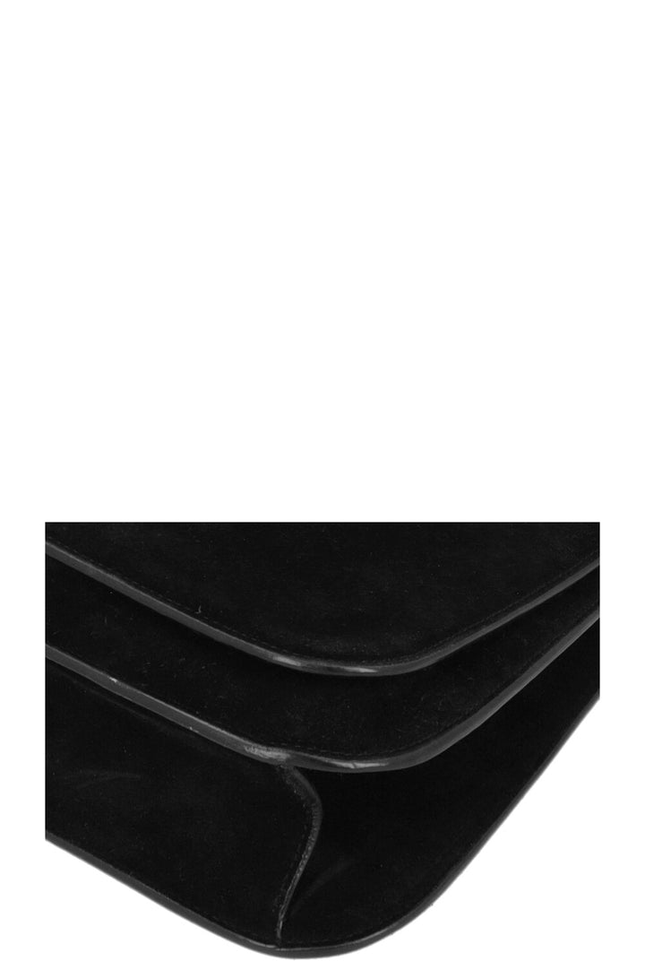 SAINT LAURENT Spontini Saddle Bag Large Suede Black