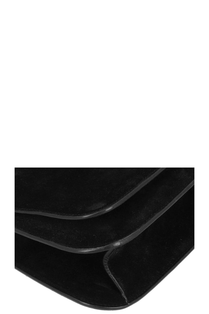SAINT LAURENT Spontini Saddle Bag Large Suede Black