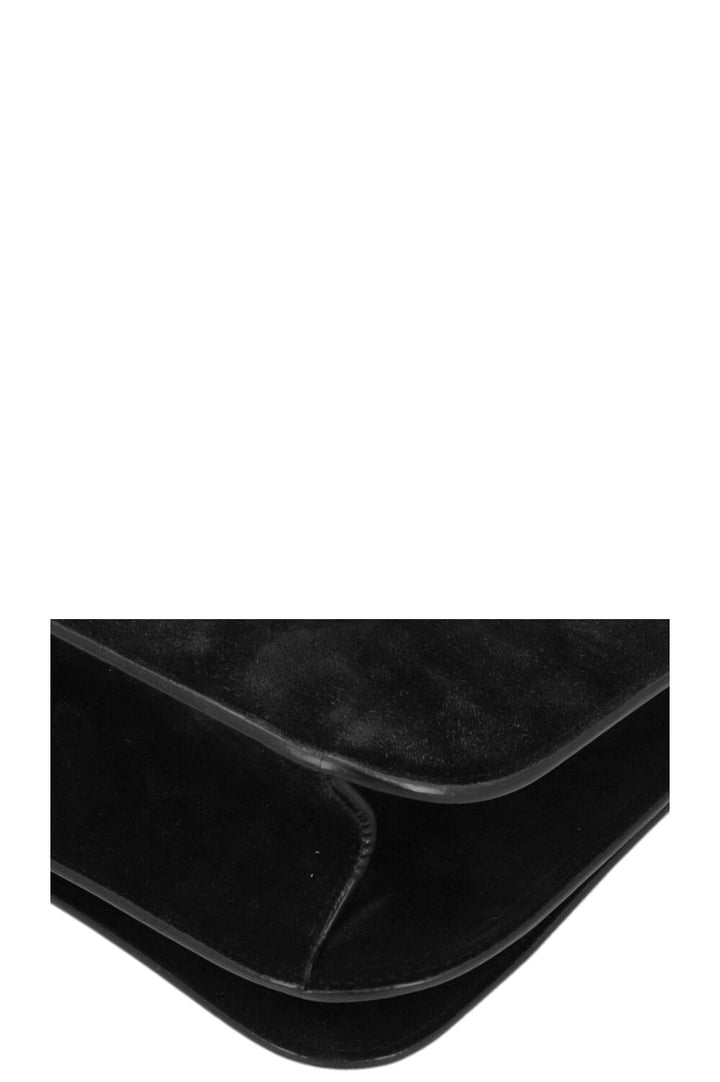 SAINT LAURENT Spontini Saddle Bag Large Suede Black