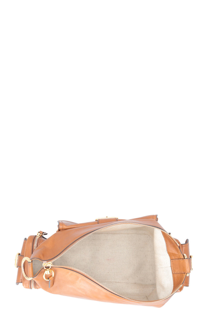 Sac photo moyen CHLOÉ en cuir marron argile