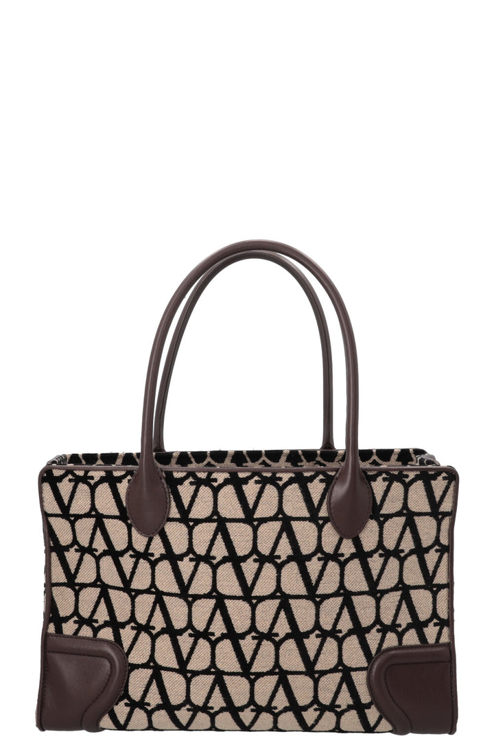 VALENTINO V Logo Tote Bag Brown