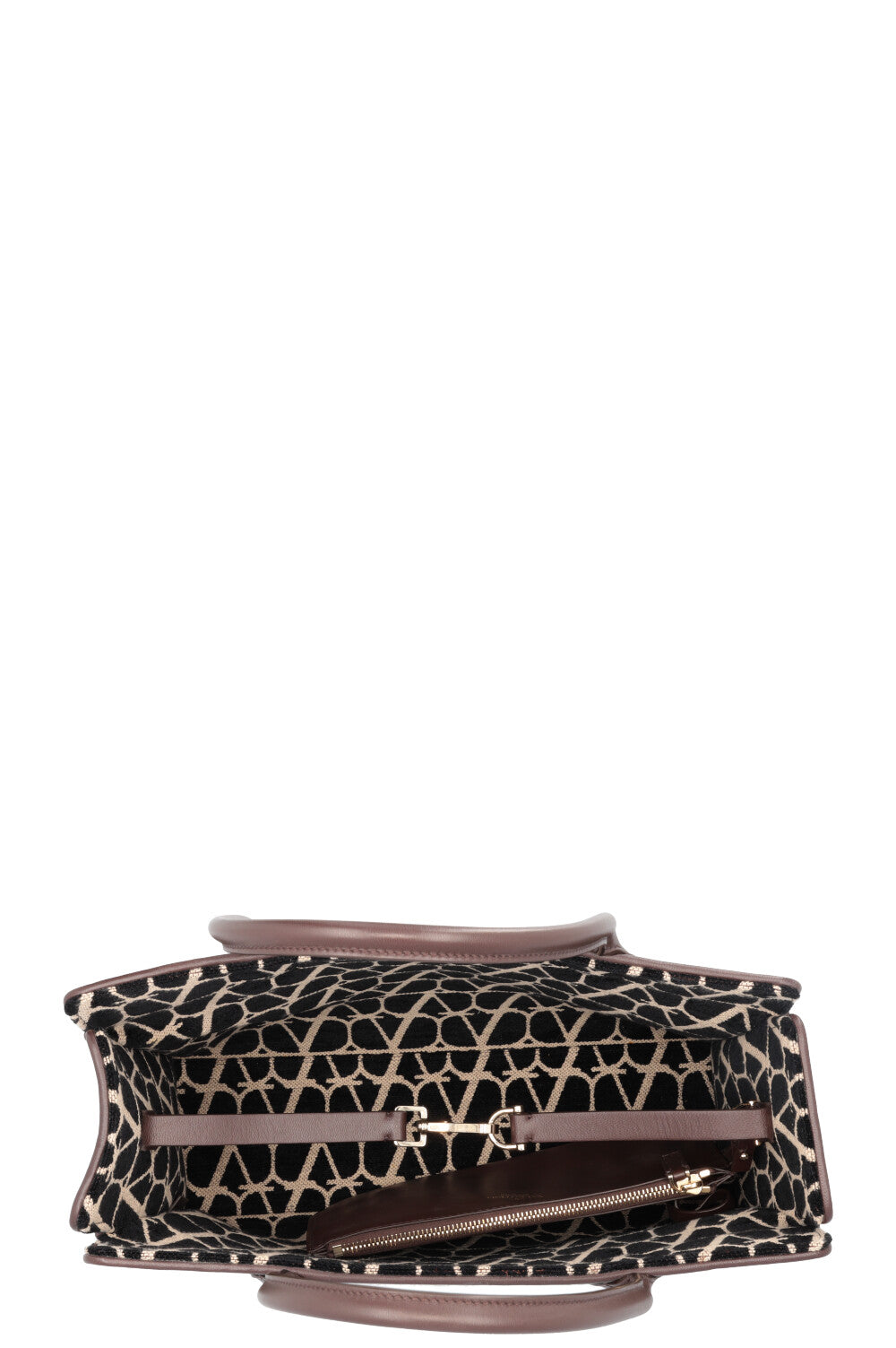 VALENTINO V Logo Tote Bag Brown