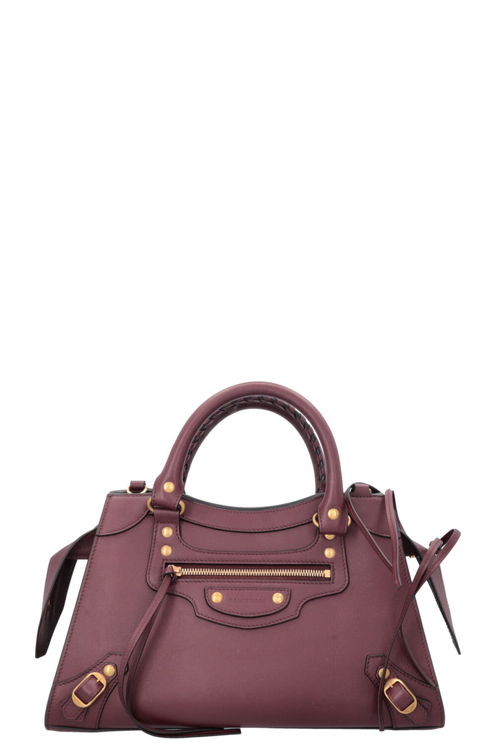 BALENCIAGA Classic Neo Bag Small Leather Burgundy