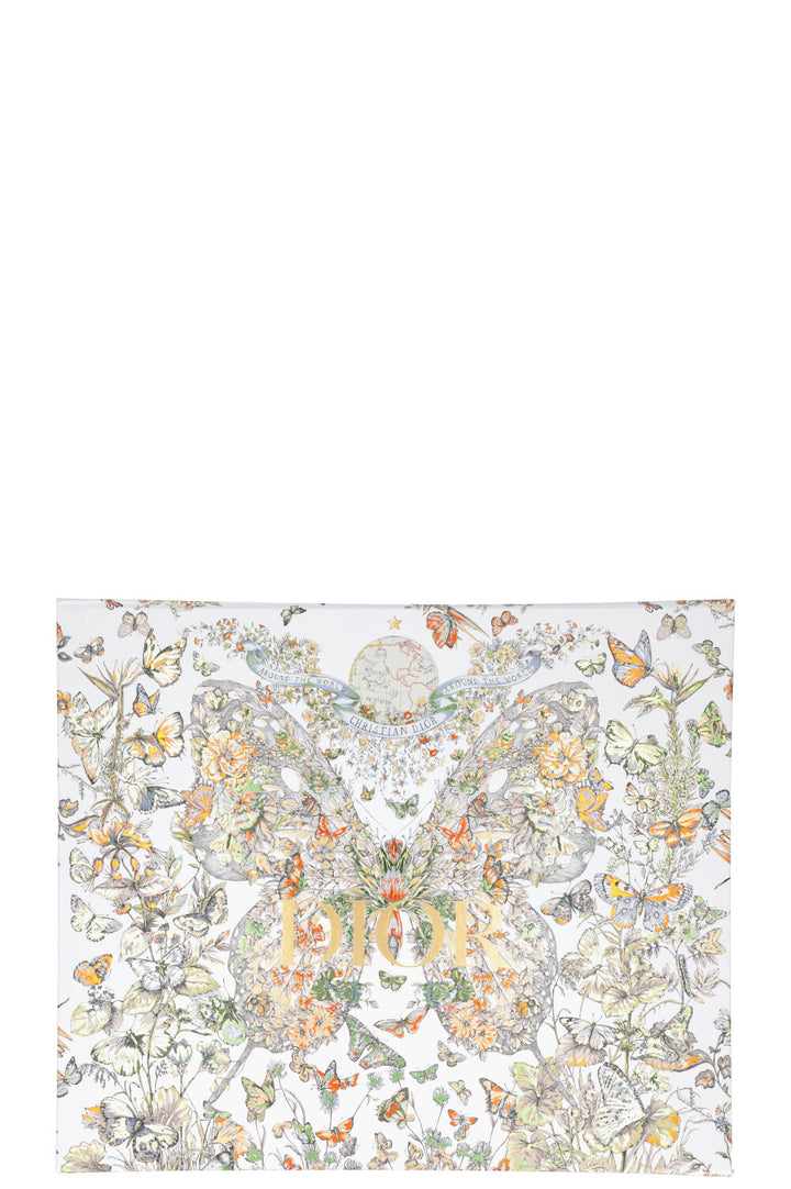 CHRISTIAN DIOR Scarf Wool Cashmere Black White
