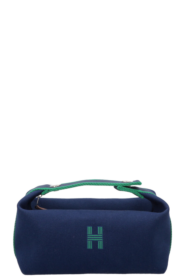 HERMÈS Bride a Brac Small Case Blue Canvas